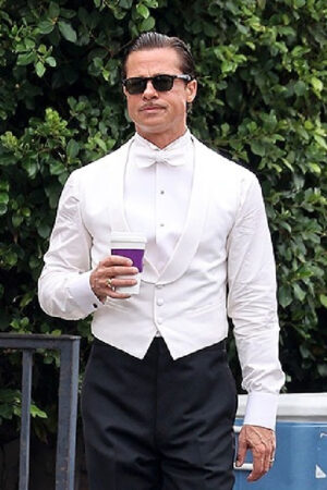 John Gilbert Babylon Brad Pitt White Vest
