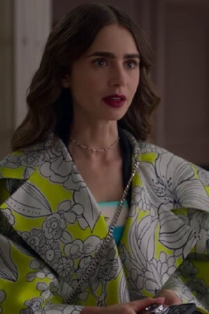 Emily in Paris S02 Lily Collins Yellow Floral Jacket