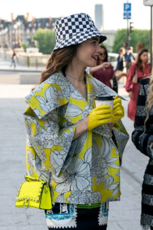 Emily Cooper Emily In Paris S02 Lily Collins Yellow Floral Jacket