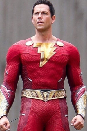 Shazam Fury of the Gods Zachary Levi Costume Red Jacket