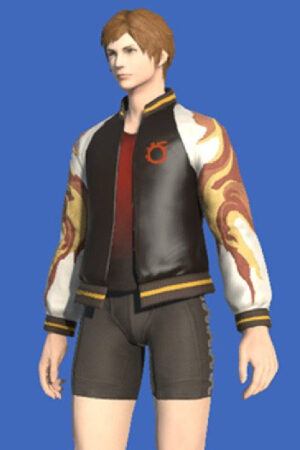 FFxiv Inferno Black Varsity Jacket