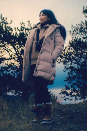 Flora Ortega God's Country Puffer Hooded Shearling Jacket