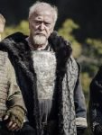 Michael Caine Medieval Lord Boresh Black Shearling Fur Coat