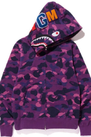 Bape Shark Hoodie Purple Camo