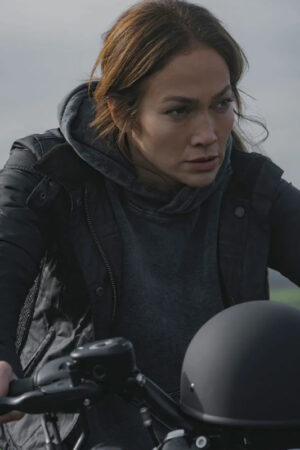 Jennifer Lopez The Mother Black Leather Jacket