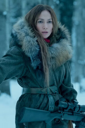 The Mother Jennifer Lopez Green Fur Hooded Jacket