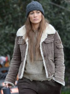 Jennifer Lopez The Mother Brown Shearling Leather Jacket