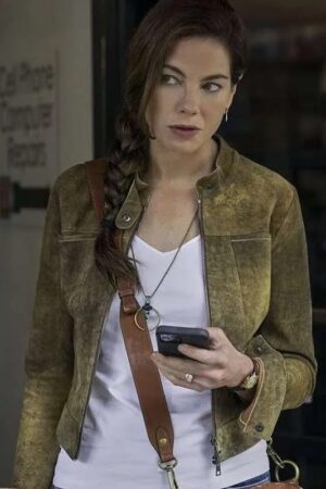 Michelle Monaghan Echoes Green Leather Jacket