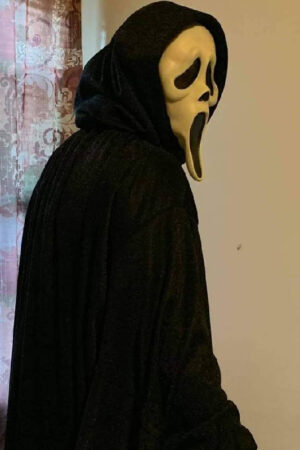 Stab 2 Ghost Hooded Black Costume With Free Mask