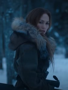 Jennifer Lopez The Mother Green Fur Hooded Jacket