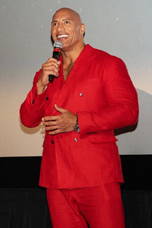 Dwayne The Rock Johnson World Tour Black Adam Red Blazer