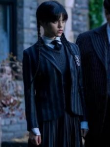 Wednesday Jenna Ortega Black Lining Blazer