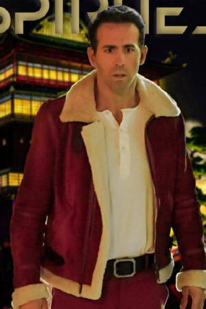 Spirited Ryan Reynolds Shearling Leather Jacket