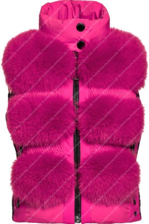 Sierra Belmont Falling for Christmas Lindsay Lohan Pink Fur Vest