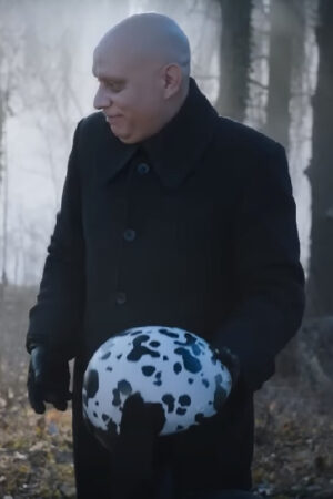 Uncle Fester Wednesday Fred Armisen Black Woolen Coat