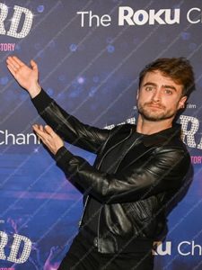 Daniel Radcliffe Black Bomber Leather Jacket