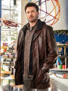 Red One Chris Evans Leather Coat