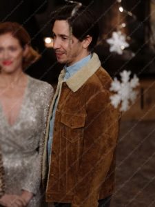 Christmas with the Campbells Justin Long Brown Shearling Jacket