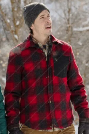 Christmas with the Campbells Justin Long Red Plaid Jacket