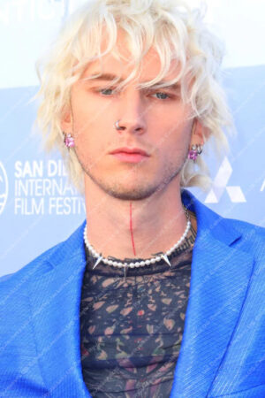 Colson Baker Taurus Movie Premiere Machine Gun Kelly Blue Blazer