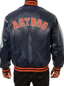 Men’s Houston Astros Navy Blue Leather Jacket