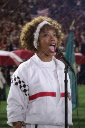Naomi Ackie I Wanna Dance with Somebody Whitney Houston White Cotton Jacket