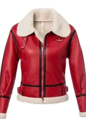 Christmas Womens Red Leather Jacket