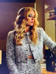 Emily In Paris S03 Camille Razat Tweed Cropped Jacket