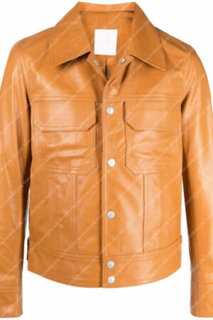 Gabriel TV Series Emily in Paris Season 3 Lucas Bravo Brown Leather Jacket