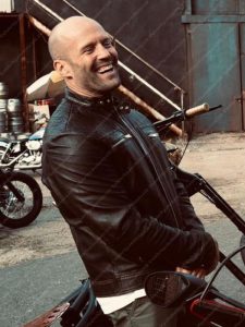 Lee Christmas The Expendables 4 Jason Statham Black Leather Jacket