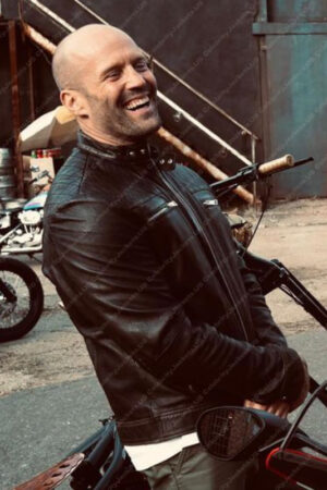 Lee Christmas The Expendables 4 Jason Statham Black Leather Jacket