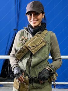 Mundy The Expendables 4 Sheila Shah Green Vest