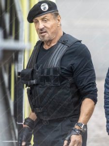 The Expendables 4 Sylvester Stallone Black Leather Vest