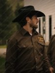Tv Series Yellowstone S05 Dutton Ranch Cotton Brown Shirt