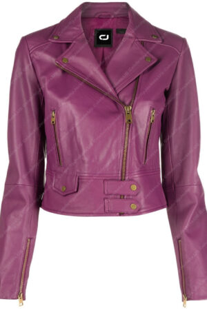 Katheryn Winnick Big Sky Season 3 Jenny Hoyt Purple Biker Leather Jacket
