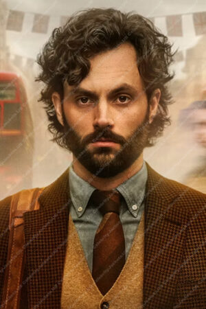 You S04 Penn Badgley Brown Blazer