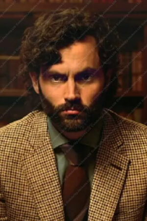You S04 Penn Badgley Checkered Blazer