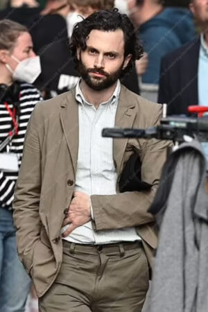 Joe Goldberg You TV Series Season 4 Penn Badgley Grey Blazer