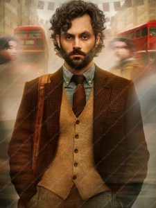 Joe Goldberg You TV Series Season 4 Penn Badgley Brown Checkered Blazer