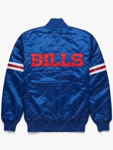 NFL Buffalo Bills Blue Satin Bomber Jacket
