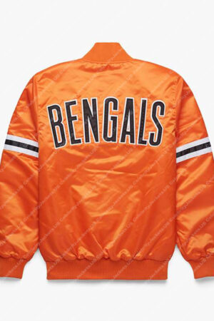 NFL Cincinnati Bengals Starter Orange Satin Bomber Jacket