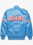 NFL Houston Oilers Blue Satin Bomber Jacket