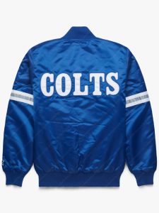NFL Indianapolis Colts Blue Satin Bomber Jacket