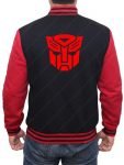 Knight Transformers Logo Varsity Black & Red Fleece Jacket