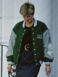 Princess Lady Diana Philadelphia Eagles Green and White Bomber Jacket