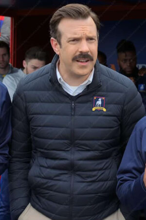 Ted Lasso Jason Sudeikis Navy Blue Puffer Jacket