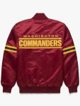 NFL Washington Commanders Maroon Satin Bomber Jacket