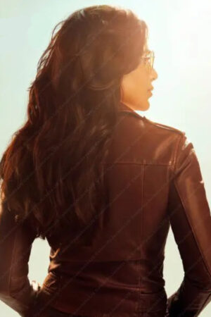 Citadel Season 01 Samantha Ruth Prabhu Maroon Biker Jacket