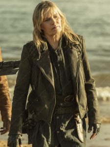 Fear the Walking Dead S08 Madison Clark Black Biker Leather Jacket