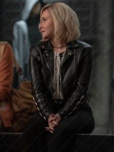 Scream 6 Kirby Reed Black Biker Leather Jacket